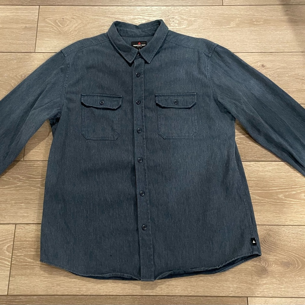 American Giant Blue Button-Up Shirt